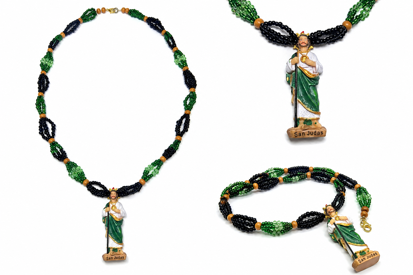 Collar Negro y Verde San Judas