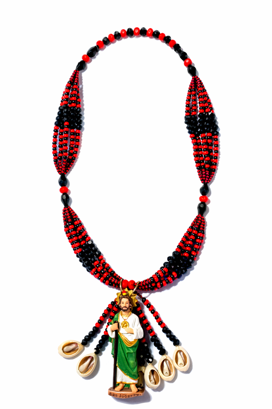 Collar Negro y Rojo San Judas