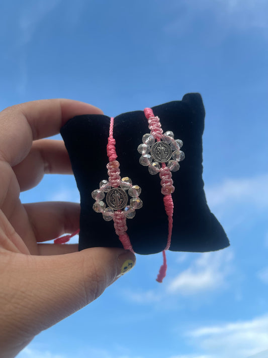 Pulsera de San Benito Rosa de protección