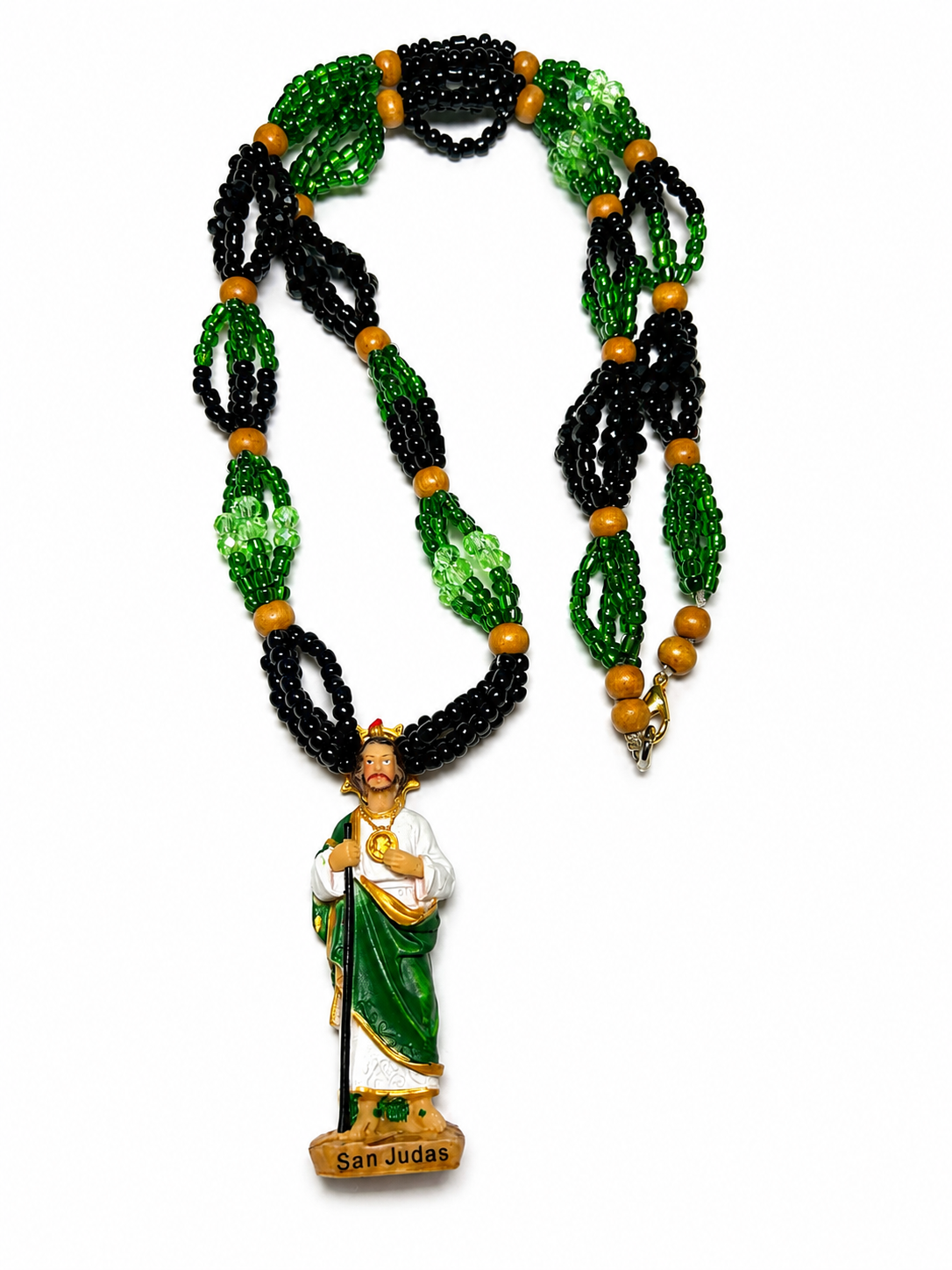Collar Negro y Verde San Judas